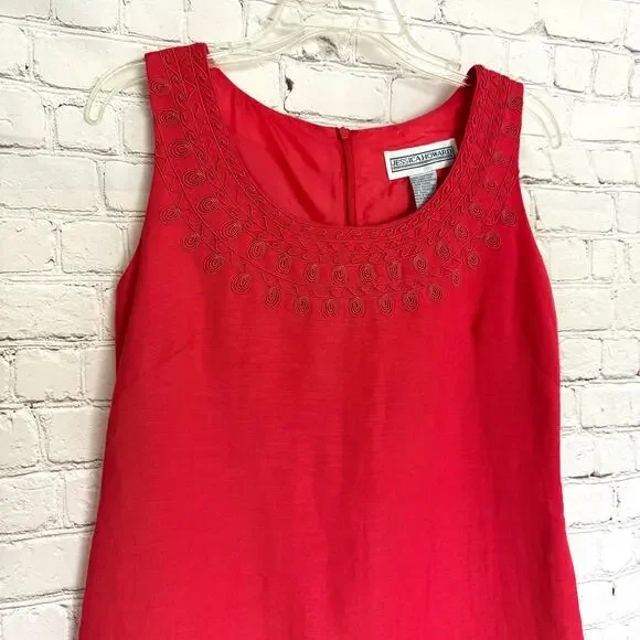 VTG Jessica Howard Wms 10 Linen Blend Sleeveless Maxi Dress With Matching Jacket - Picture 7 of 14